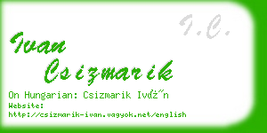 ivan csizmarik business card